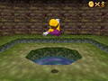 The entrance to Behind the Waterfall in the Hazy Maze Cave in the DS version