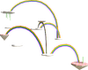 Rendered model of the cloud platforms and rainbows in Wing Mario Over the Rainbow from Super Mario 64.