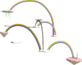 Rendered model of the cloud platforms and rainbows in Wing Mario Over the Rainbow from Super Mario 64.