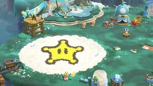 The decorations for Camp Central after using a Rosalina amiibo in Super Mario Bros. Wonder – Nintendo Switch 2 Edition + Meetup in Bellabel Park
