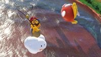 Mario fishing as a Lakitu