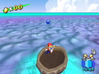 A Blue Coin in Noki Bay in the game Super Mario Sunshine.