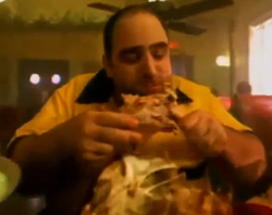 The gourmand man from a commercial for Super Mario World 2: Yoshi's Island.