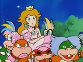 The Koopalings kidnap Princess Peach in Amada Anime Series: Super Mario Bros.