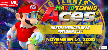 Banner for the Mario Tennis Aces North American Open November 2020 tournament