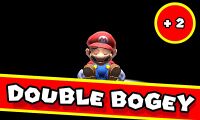 Mario recieving a Double Bogey.