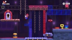 Screenshot of Spooky House level 5-2 from the Nintendo Switch version of Mario vs. Donkey Kong