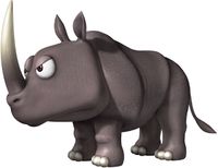 Artwork of Rambi the Rhino from Donkey Kong Barrel Blast