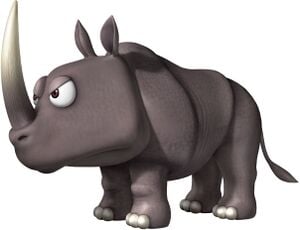 Artwork of Rambi the Rhino from Donkey Kong: Barrel Blast