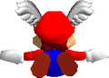 Wing Mario flying in Super Mario 64