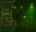The Kongs standing at a chasm.