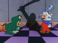 Mario facing off against his former brother in The Adventures of Super Mario Bros. 3