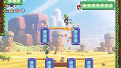 Luigi performing a Wall-Climb Jump in Wall-Climb Jump I