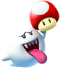Artwork of Boo with a Dash Mushroom, from Mario Party: Island Tour.