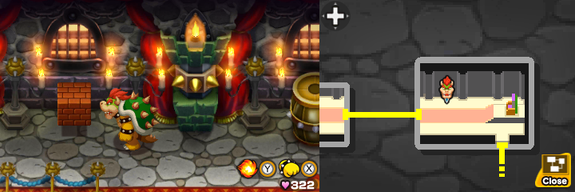 Eighth block in Bowser's Castle of Mario & Luigi: Bowser's Inside Story + Bowser Jr.'s Journey.