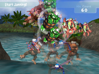 Gameplay of the Freestyle mode in Donkey Konga 2