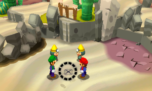 Only mandatory beanhole found in the game, shown to Mario Bros. by 2 Shelltops.