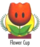 Mario Kart 64 promotional artwork: The Flower Cup emblem.