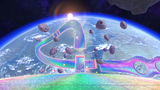 View of the opening section of Wii Rainbow Road