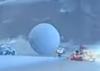 A Snowball appearing in Mario Kart World
