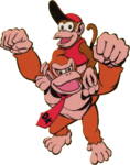 Artwork of Donkey Kong and Diddy Kong, used on the back cover.