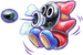 Artwork of a Snifit, from Yoshi's New Island.