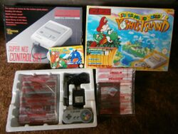 PAL bundle that includes Super Mario World 2: Yoshi's Island and a PAL SNES.
