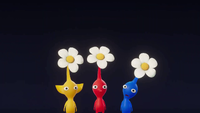 Three Pikmin in The Super Mario Galaxy Movie