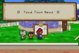 Mario reading the Toad Town News