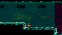 The Super Mario Bros.-inspired Graffiti in Slowroast Sewer from Antonblast (2024).