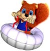 Artwork of Conker the Squirrel from Diddy Kong Racing