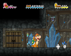 Bowser using Fleep to uncover a Shooting Star in Floro Caverns of Chapter 5-3 of Super Paper Mario.