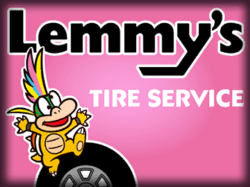 Lemmy's Tire Service sign from <small>N64</small> Toad's Turnpike.