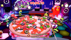 Mario and Luigi making Mega Jellyfish Pizza.