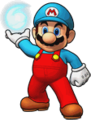 Ice Mario holding an Ice Ball in Puzzle & Dragons: Super Mario Bros. Edition
