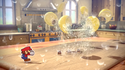 The Lemon in battle from Paper Mario: Color Splash.