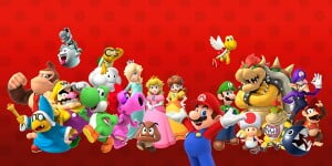 Group artwork of Super Mario characters shown at the end of the Besties! quiz