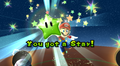 Mario getting a Green Star in Buoy Base Galaxy.