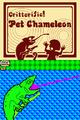 The chameleon sticking out its tongue