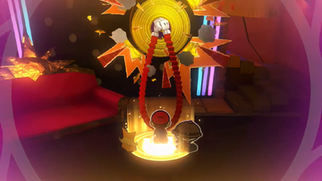 Mario using the 1,000-Fold Arms move on the Yellow Streamer.
