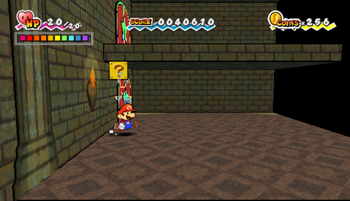 Sixth ? Block in Yold Ruins of Super Paper Mario.