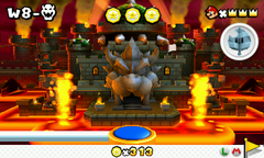 Bowser's first castle and second castle as seen in Super Mario 3D Land.