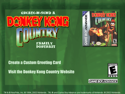 The title screen for Create-N-Send A Donkey Kong Country Family Portrait