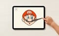 Mario's mustache being pulled on