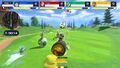 Bowser Jr., Yoshi, and Luigi using their special dashes in Speed Golf