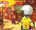 The course icon of the R variant the Yellow Mii Racing Suit