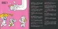 Pages of Disc 1 of the Super Mario 3D World Original Soundtrack booklet with artwork of Cat Luigi, Cat Mario, Cat Peach, and Cat Toad