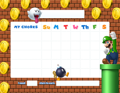 Mushroom Kingdom Chore Chart - Super Mario Wiki, the Mario encyclopedia