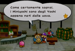 Wonky's tale about Miniyoshis in the Italian version of Paper Mario: The Thousand-Year Door