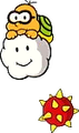 A Lakitu throwing a Spiny Egg